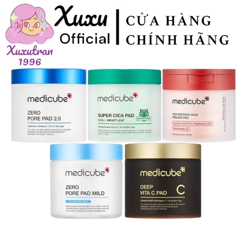 Toner Pad Se Lỗ Chân Lông, sáng da, dịu da MEDICUBE Zero Pore Pad 2.0/ Deep Vita C Pad/ suped cica p