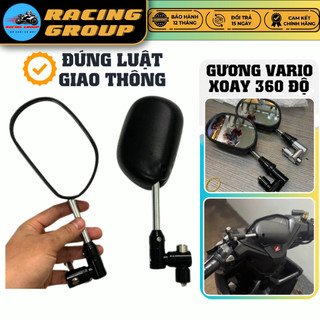  Kính Chiếu Hậu Vario Mẫu Spark Xoay Gập 360 Độ Gương Chiếu Hậu Vario Xoay Gập 360 Độ Kèm Bộ Chân Xoay Đen Bạc 