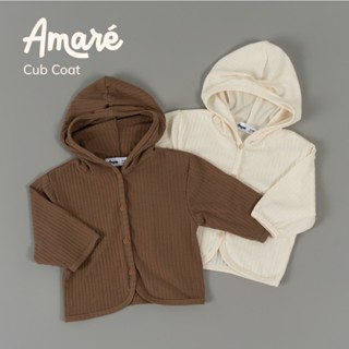Áo cardigan mỏng cho bé trai bé gái (6M-3Y) CUB COAT có mũ và cúc chất liệu cotton thương hiệu Amaré VN áo khoác nắng