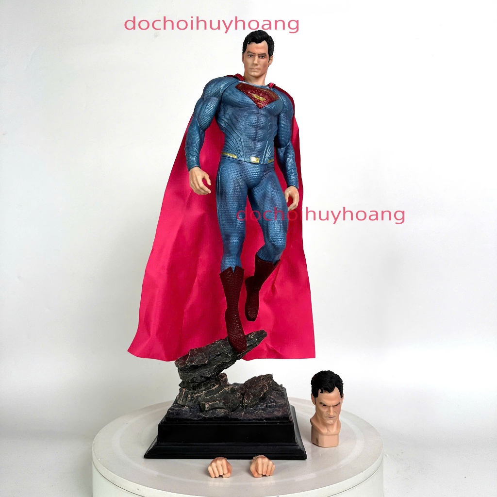 Mô Hình Tượng Nhân Vật Siêu Anh Hùng Super Man bay 50cm có led