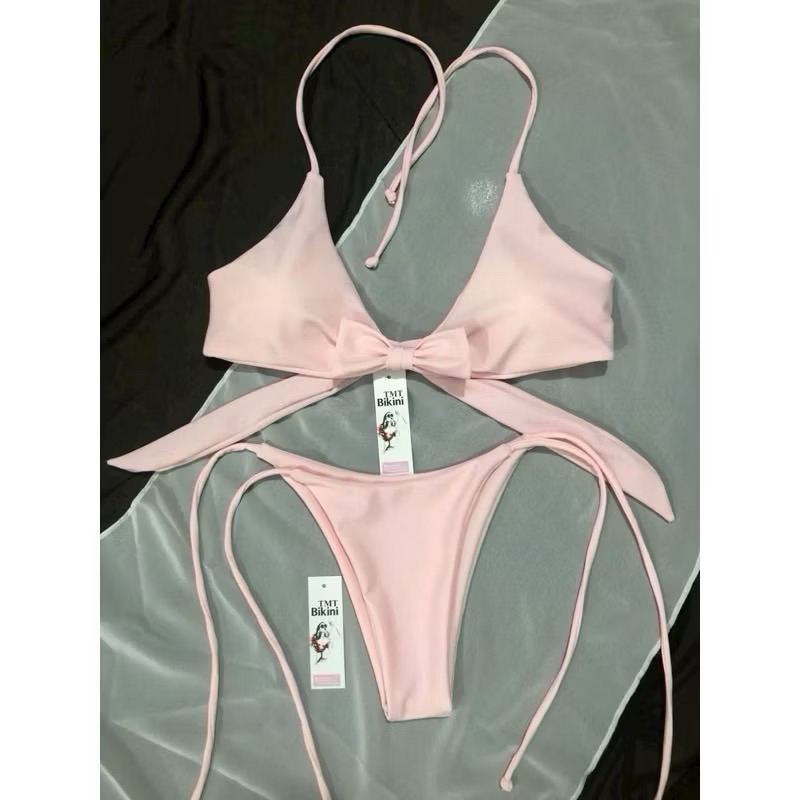 Bikini 2 mảnh áo nơ quần lọt nhỏ ôm mông | BigBuy360 - bigbuy360.vn