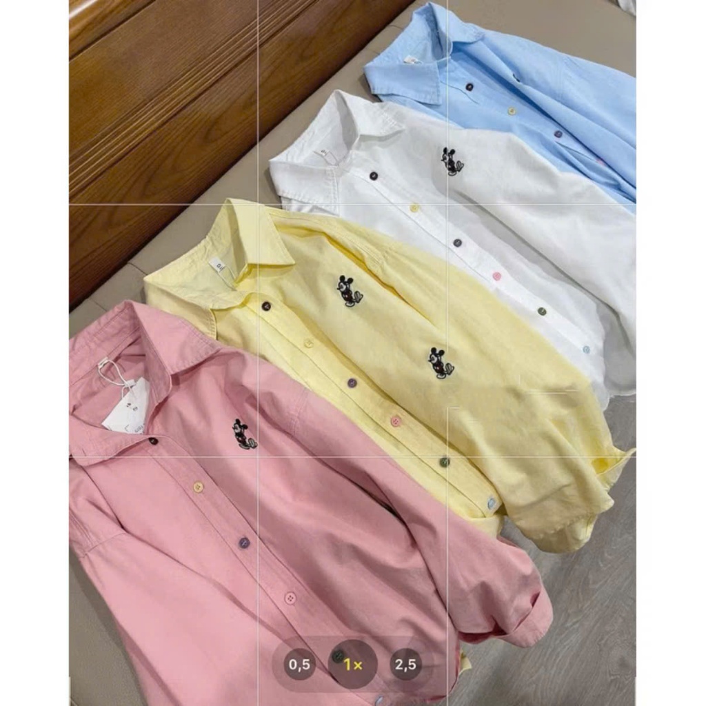 Áo Sơmi Thô Thêu MICKEY Cúc Sắc Màu hàng QC-dành cho Nữ | BigBuy360 - bigbuy360.vn