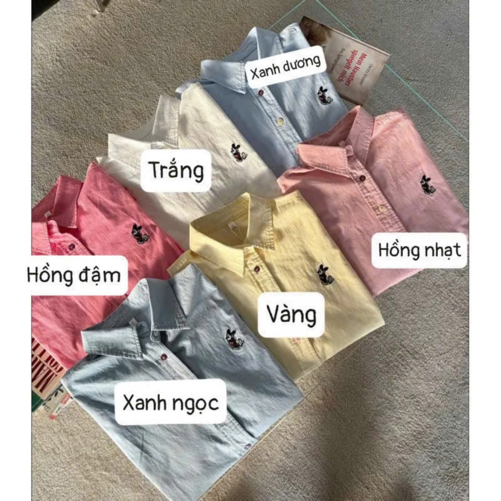 Áo Sơmi Thô Thêu MICKEY Cúc Sắc Màu hàng QC-dành cho Nữ | BigBuy360 - bigbuy360.vn
