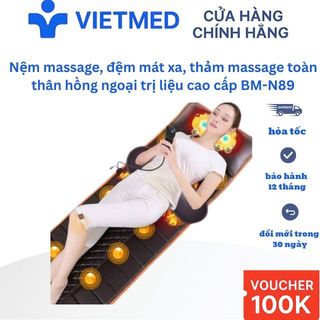 Đệm Massage Toàn Thân VIETMED  | 20 Bi Hồng Ngoại, 3 Túi Khí, Rung Chân 9 Cấp | Sưởi Nhiệt Cổ & Lưng