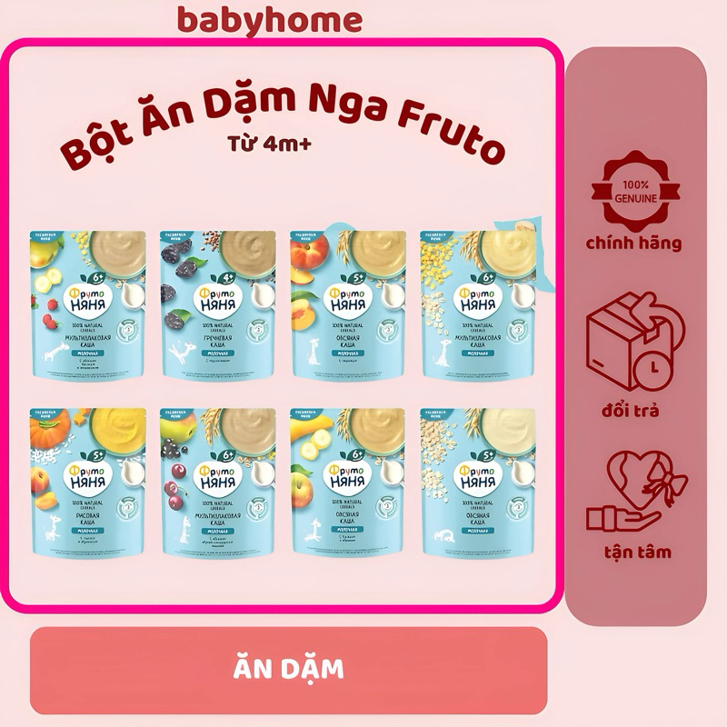 Bột Ăn Dặm Fruto Nga Cho Bé Từ 4 Tháng – Vị Sữa, Trái Cây, Ngũ Cốc babyhome [Date 2026]