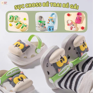 Dép sục cho bé trai bé gái hoạt hình siêu nhẹ Kuma Kids, dép cross cho trẻ em từ 1 - 6 tuổi KD13