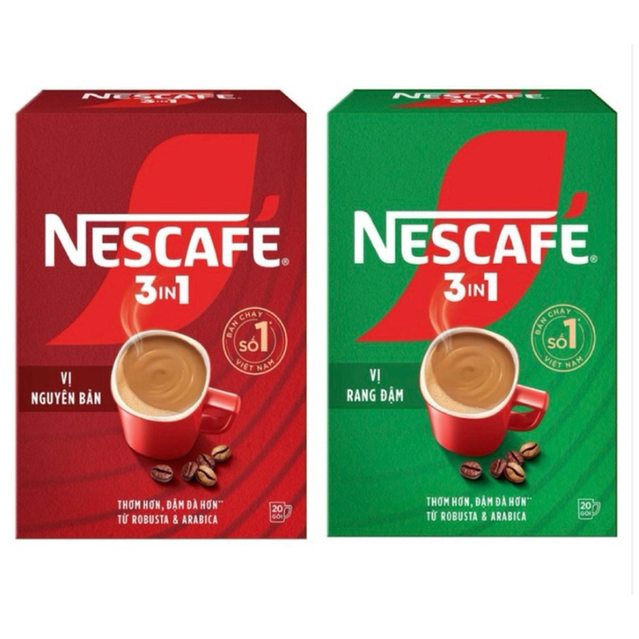 Cafê Nescafe 3in1 Hộp 18 Gói x16Gam HỘP ĐỎ/XANH
