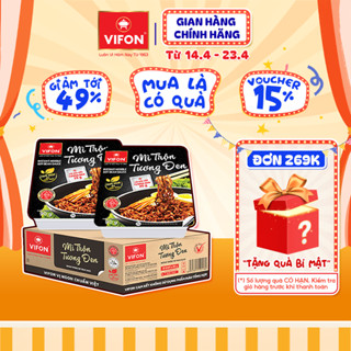 Thùng 18 khay Mì Tôm Mì Trộn Tương Đen VIFON 90g / Khay