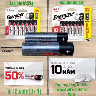 Pin AA/AAA Energizer Max E92 BP 8+4 (8 tặng 4)hàng chính hãng cty