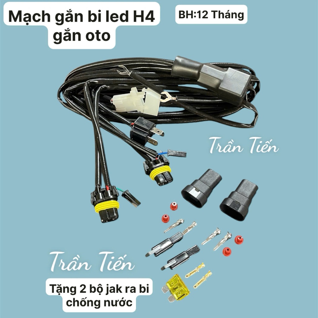 Bộ Nguồn Bi led , Xenon chân H4 dùng 1 - 2Bi cho oto Pha đèn h4