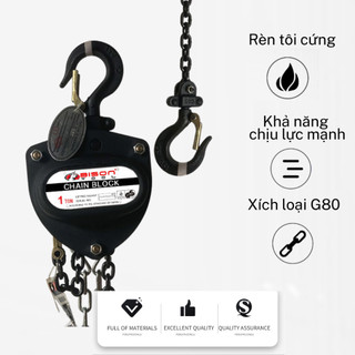 Pa lăng xích kéo tay BISON (quy cách: 1 Tấn 5 Mét)