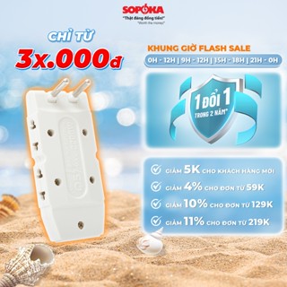 Ổ Chia Điện Sopoka Đa Năng Thông Minh Q3T-Q5T Thiết Kế Xoay 180 Độ 3 5 Lỗ Cắm Bảo Hành 2 Năm