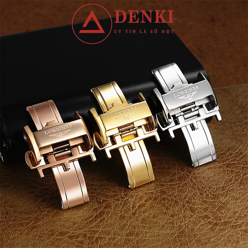 Khóa bướm dây đồng hồ Longines bằng chất liệu thép đúc đặc cao cấp không gỉ (0011)