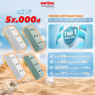 Ổ chia điện 5 lỗ SOPOKA P25-P25X 2200W thiết kế xoay 90 độ xử lý mọi góc hẹp chất liệu nhựa ABS chống va đập