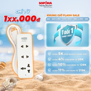Ổ cắm điện SOPOKA 3B 3C dây 2,5M-4,5M cắm laptop, máy tính, quạt