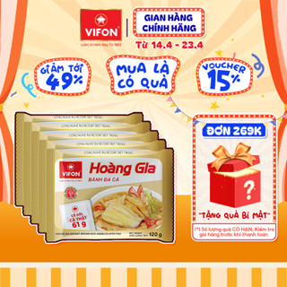 Set 5 gói Hoàng Gia bánh đa cá/Hủ tiếu nam vang/Bánh đa cua/ Bún bò Huế/Miến thịt bằm/Miến cua/Phở bò/Phở gà