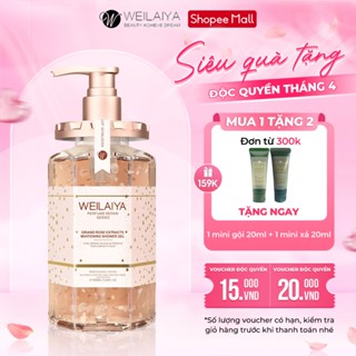 Sữa tắm dưỡng trắng cánh hoa hồng Damask Weilaiya Shower Gel làm sạch và sáng da toàn thân 450ml