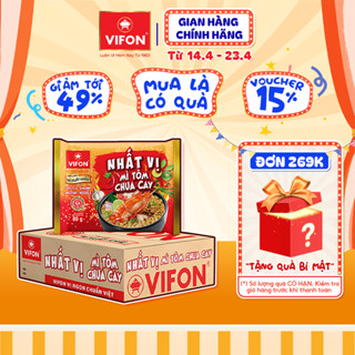 Thùng 30 gói Mì Nhất Vị VIFON Tôm Chua Cay/Trộn Gà Phô Mai Cay 80gr/gói