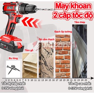  May khoan pin Máy khoan mini cầm tay 21V Tặng mũi khoan-Bắn Vít,Vặn vít-Khoan cầm tay 2 cấp tốc độ 