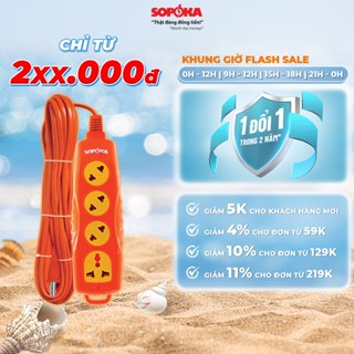 Ổ cắm điện siêu tải SOPOKA lỗ cắm chéo 6000W thế hệ mới chịu tải cao chống va đập chịu nhiệt cao cân mọi loại phích cắm