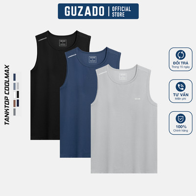 Áo Ba Lỗ Nam GUZADO Cao Cấp Vải Coolmax Thoáng Khí, Nhanh Khô. Phong Cách Thể Thao, Basic GTT04-GATT25S004