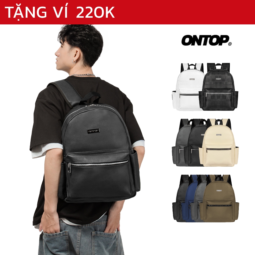 Balo da đi học nam nữ chống nước ONTOP basic nhiều ngăn nhiều màu | O-P42&O-P69&O-P55