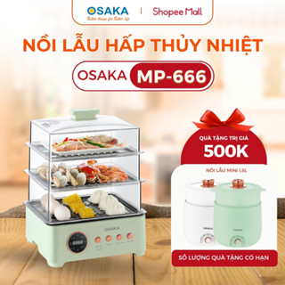 Nồi lẩu điện hấp thủy nhiệt OSAKA Mp-666 & MP-888_3 tầng đa năng_Màu xanh