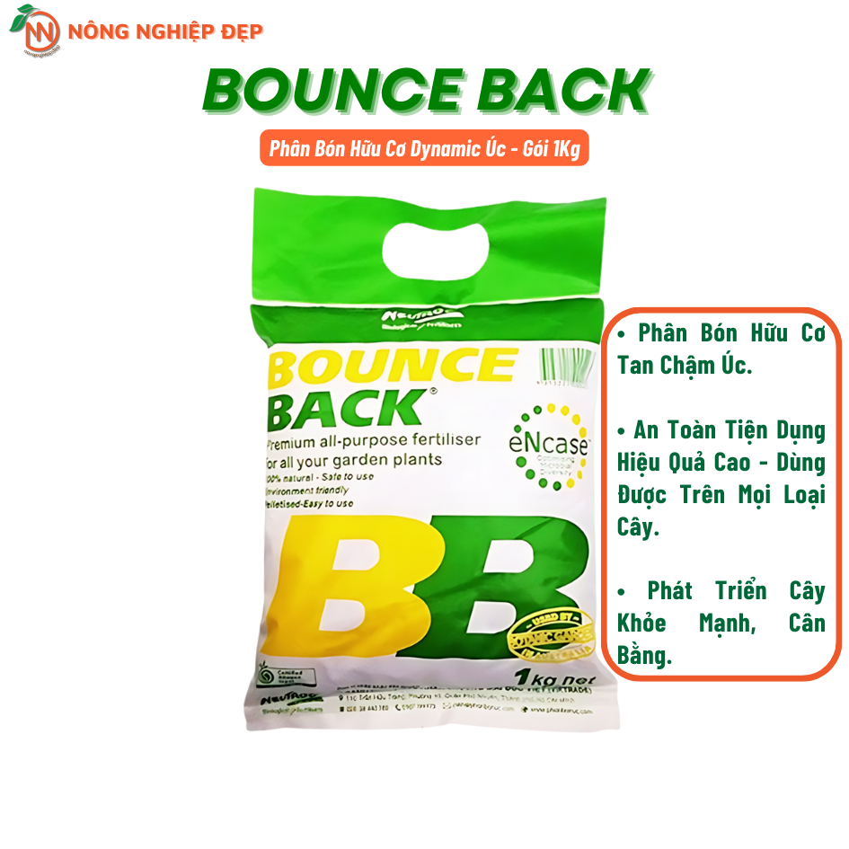 Phân Hữu Cơ Bounce Back Gói 1kg - Phân hữu cơ DYNAMIC ÚC cao cấp 1kg - BOUNCE BACK