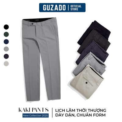 Quần Âu Nam GUZADO Cao Cấp Vải KaKi Dày Dặn, Kiểu Dáng Slimfit Hiện Đại, Phong Cách Công Sở GTR01S