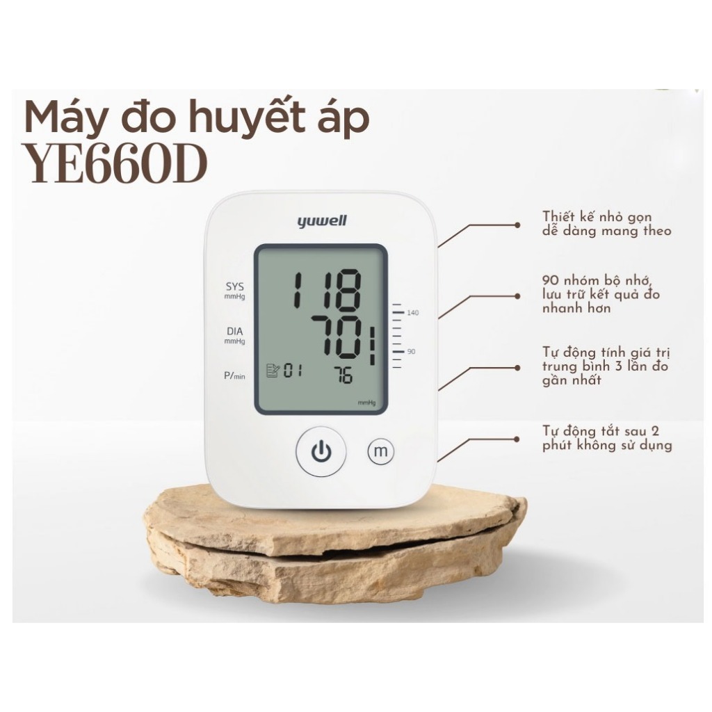 Máy đo huyết áp Yuwell YE660D – Đồng hành cùng bạn trong việc kiểm soát huyết áp