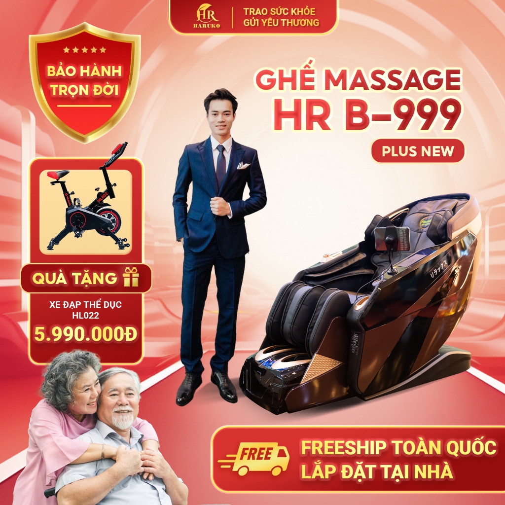Ghế massage toàn thân HR B-999 ghế mát xa thông minh con lăn 6D cao cấp