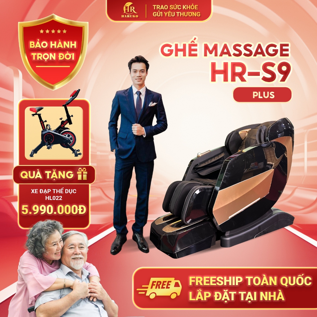 Ghế massage toàn thân HR S9 Plus ghế mát xa cao cấp sang trọng đầy đủ tính năng thông minh