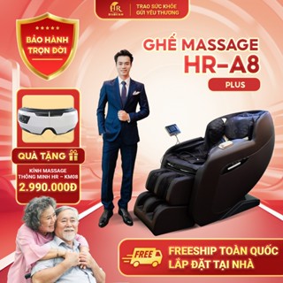 Ghế massage toàn thân HR Haruko A8 Plus, con lăn mát xa di chuyển, ghế massage bảo hành trọn đời