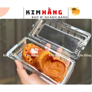 100 Hộp nhựa H155 đựng 2 bánh tart , hộp nhựa chữ nhật đựng bánh bông lan - bánh dép phô mai - Hộp đựng bánh giá rẻ