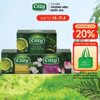 Combo Giúp Tinh Thần Tỉnh Táo Trà Túi Lọc Cozy: Trà Nhài x Trà Xanh Thái Nguyên x Trà Sen