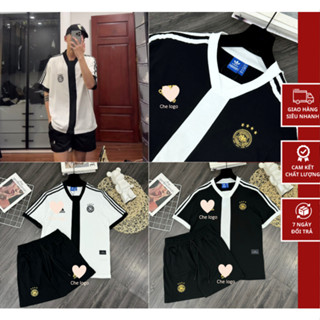 Bộ Quần Áo Đát Đứ.c Nam Nữ Thêu Phối Sọc Đen Trắng Siêu Đẹp