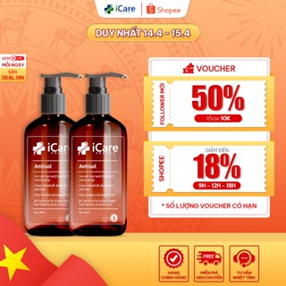 Combo 2 Chai Dầu Gội Sạch Gàu Ngứa Da Đầu Antisol - Thương Hiệu iCare Pharma - Chiết Xuất Dược Liệu