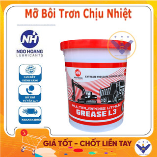 Mỡ bò bôi trơn chịu nhiệt Grease L3 xô đĩa hút 13kg cho máy xúc, ủi ,máy công trình