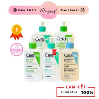 Sữa rửa mặt Cerave Foaming Facial Cleanser Foaming (xanh ngọc), SA Gel (xanh da trời), Hydrating Cream (Xanh lá)