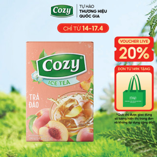 Trà Đào Hoà Tan Cozy Ice Tea (16 gói x 15gr) Thức Uống Giải Khát Thanh Nhiệt Tươi Mát