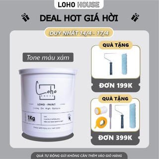 Sơn tường Loho House tone màu trắng xám | Lon sơn 1kg - Sơn nước nội thất cao cấp Loho-paint