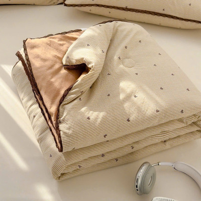 Chăn hè cotton đũi ren vien han quoc Bo Decor chần bông màu lựa chọn khổ rộng 2mx2m3