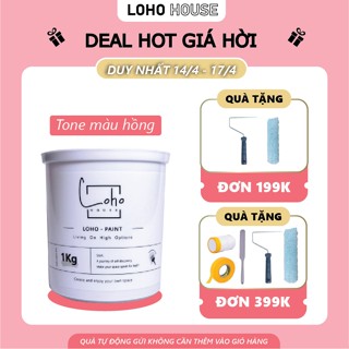 Sơn tường Loho House tone màu hồng ngọt ngào | Lon sơn 1kg - Sơn nước nội thất cao cấp Loho-paint