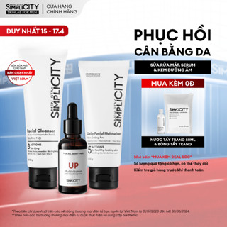 Bộ sản phẩm chăm sóc phục hồi da cho nam Men Stay Simplicity Recovery Trio