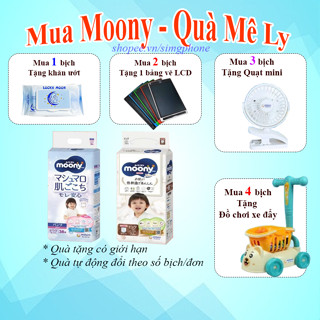 (TẶNG QUÀ TO)Bỉm /Tã dán quần Moony Cộng miếng/ Natural / Tiêu chuẩn /Hè Nhật đủ size Nb96/S84/M58/ L54/ L44/ Xl44