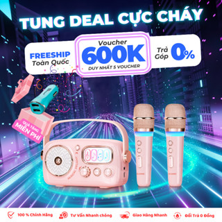 Loa karaoke mini cổ điển Bluetooth iCore VSM99 kèm 2 micro - PHỐ CÔNG NGHỆ