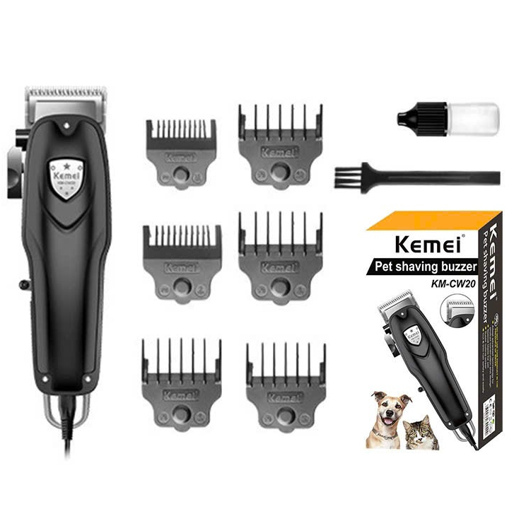 Bộ Tông Đơ Cắt Lông Chó Mèo Kemei Km CW20 Cao Cấp 6 Lưỡi Cắt