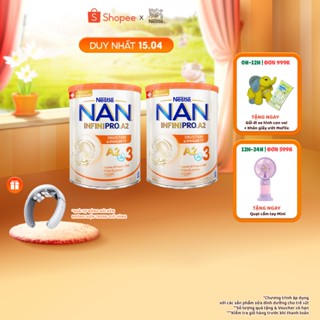 [Tặng Máy massage cổ​] Bộ 2 Lon Sữa bột Nestlé NAN INFINIPRO A2 3 800g nhập khẩu Thụy Sĩ với đạm quý A2 & 5HMO