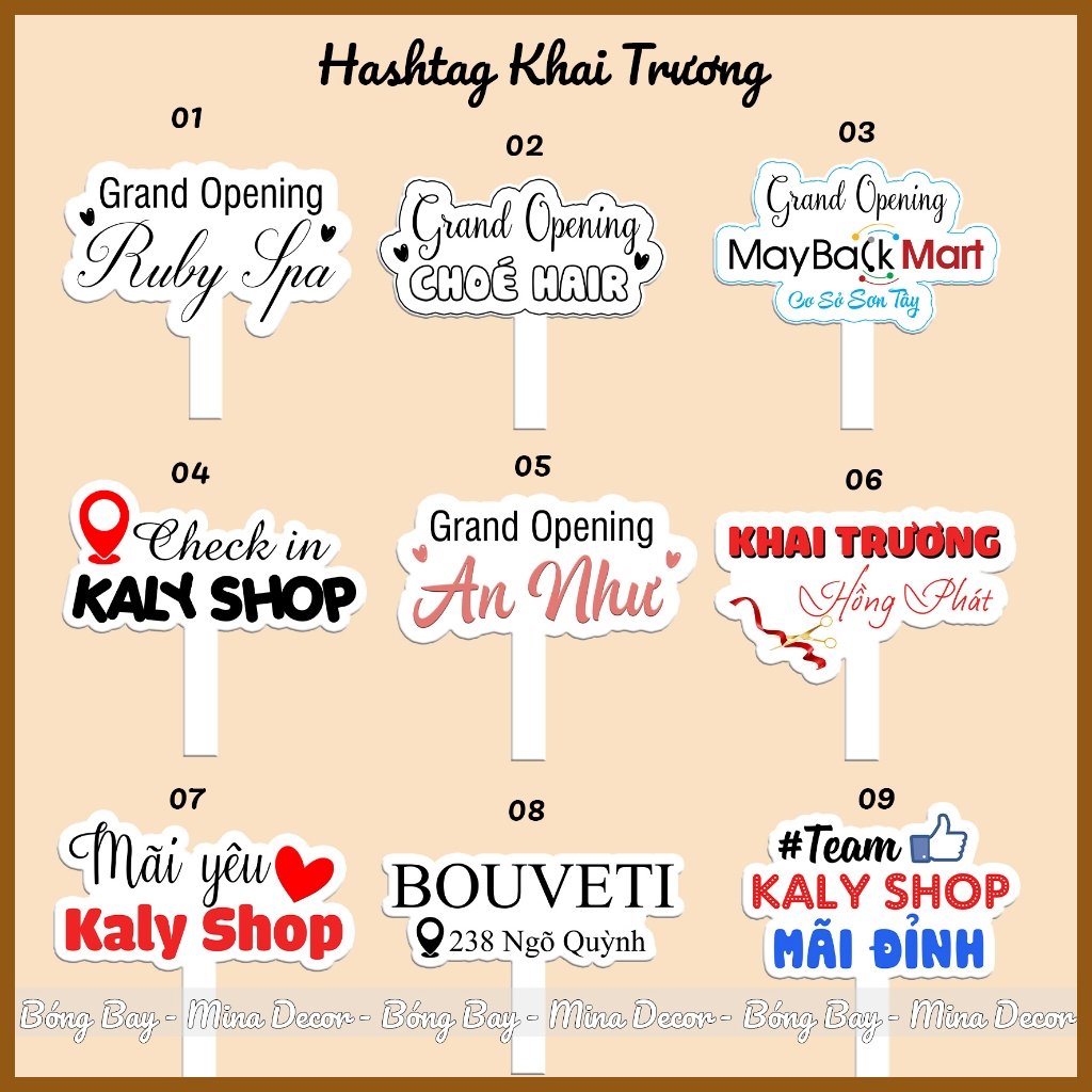 Hashtag Khai Trương Cửa Hàng - Chụp Ảnh Check-in