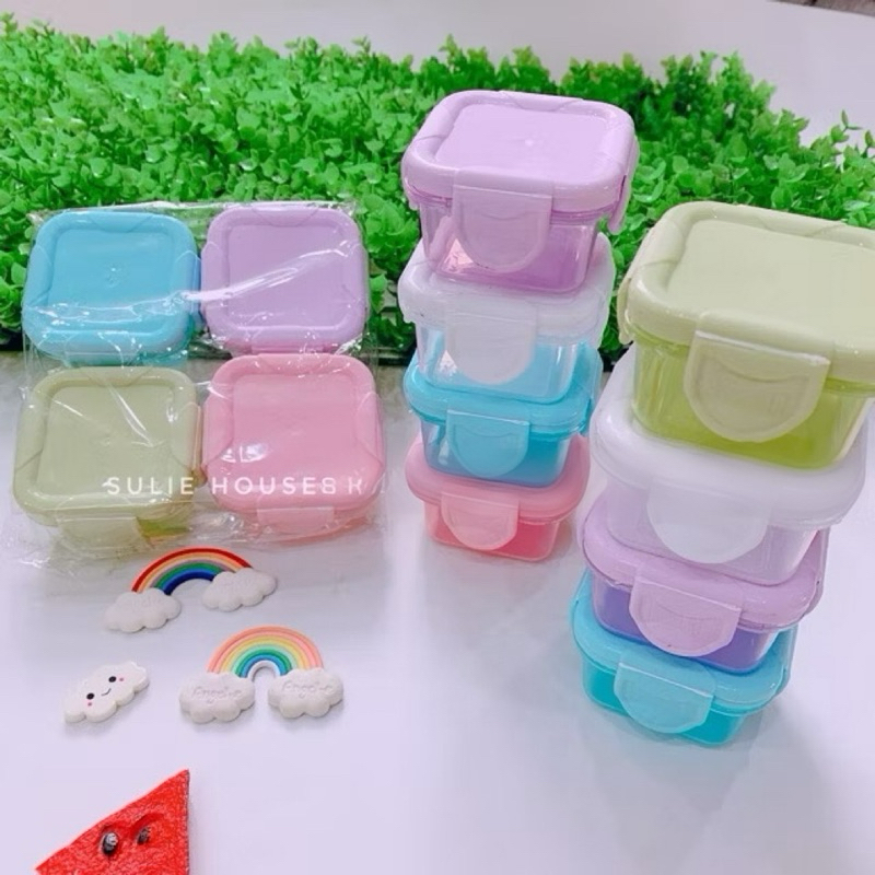 Set 4 hộp nhựa trữ đồ ăn sắc màu (4x60ml)